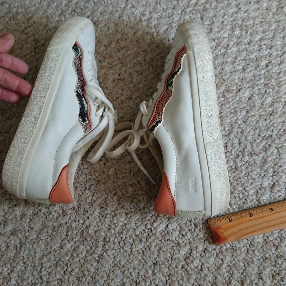 MADEWELL Sidewalk Sneakers in Snake Embossed Leather Wave Edition size 7.5